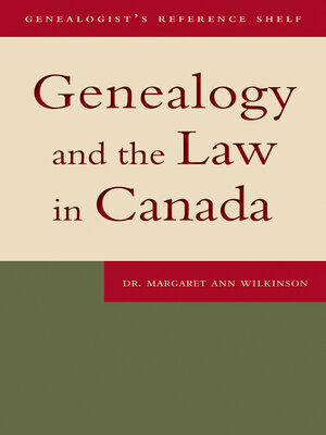 cover image of Genealogy and the Law in Canada